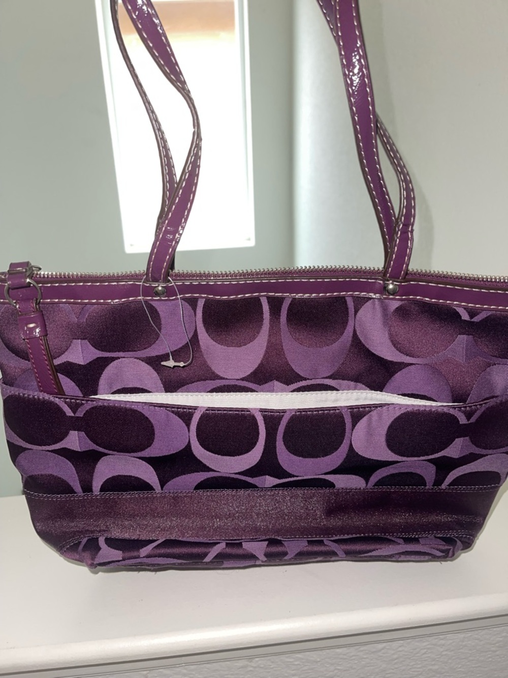 Vintage Coach Purple Signature bag - Picture 5 of 8